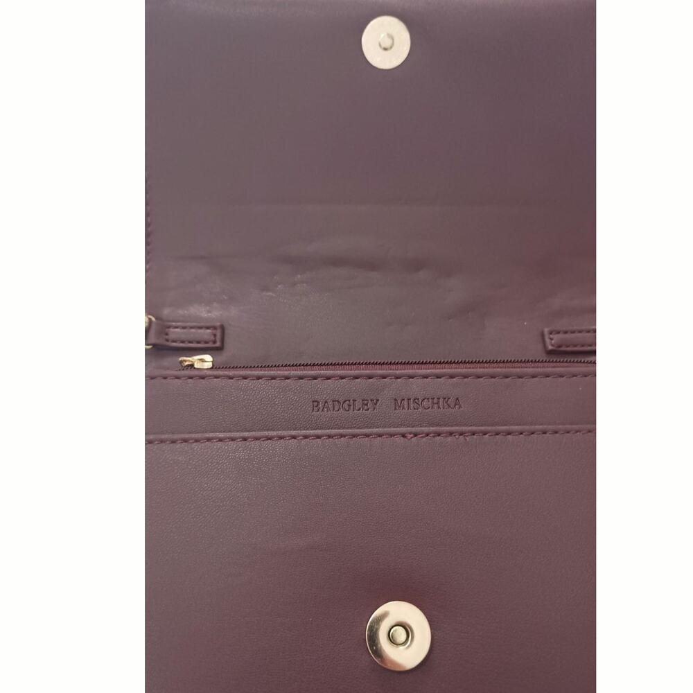 NWT Badgley Mitshka Plum Crossbody Gold chain 9.5x6.5 in Glamorous Chic heritage - Picture 5 of 10